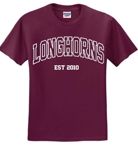 RJH Classic Longhorn maroon tee